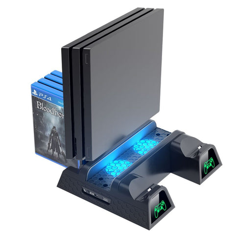 For PS4/PS4 Slim/PS4 Pro Vertical Stand LED Cooling Fan Dual Controller  Charger Charging Station For SONY Playstation 4 Cooler